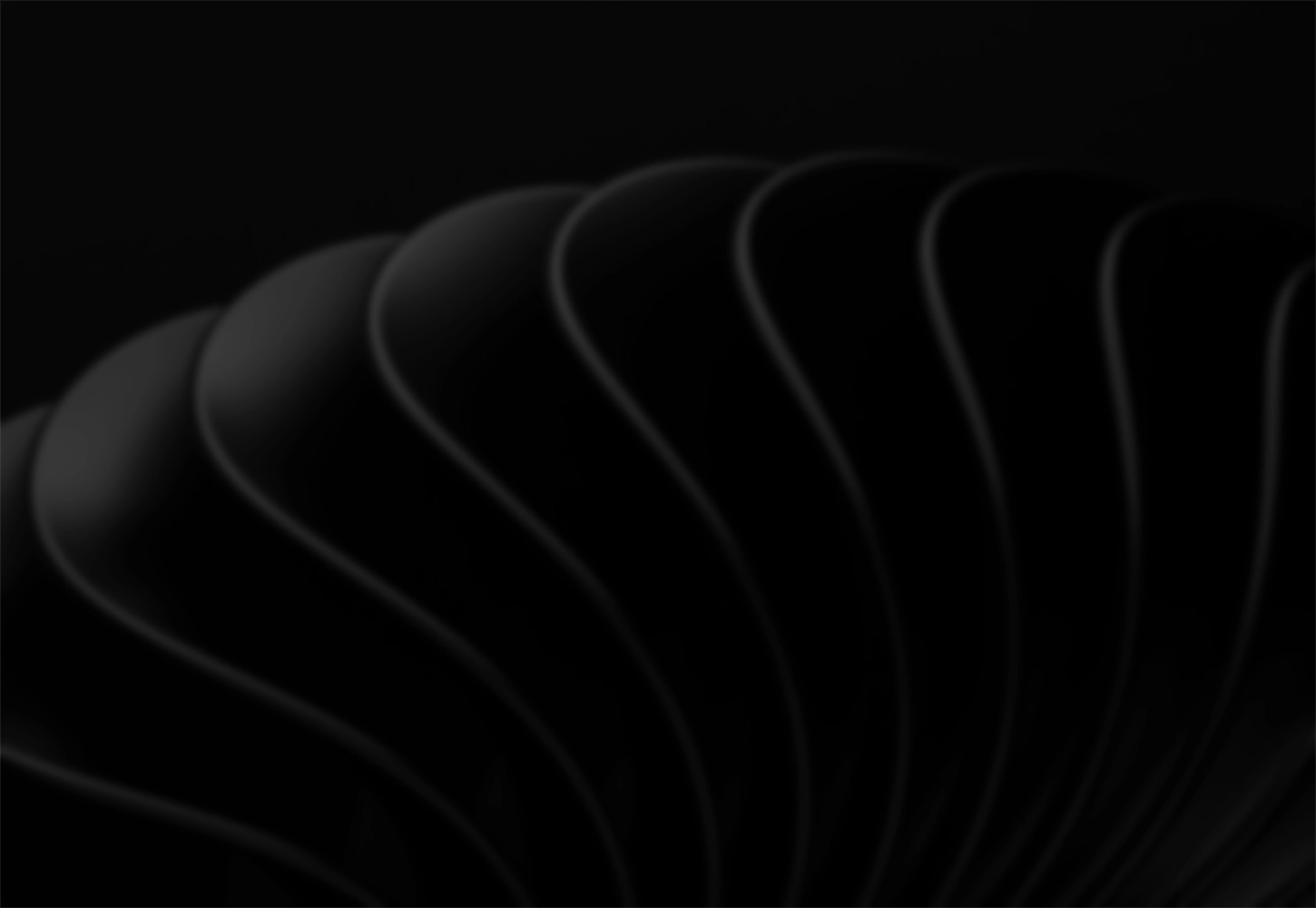black curved fan-like stacked shapes