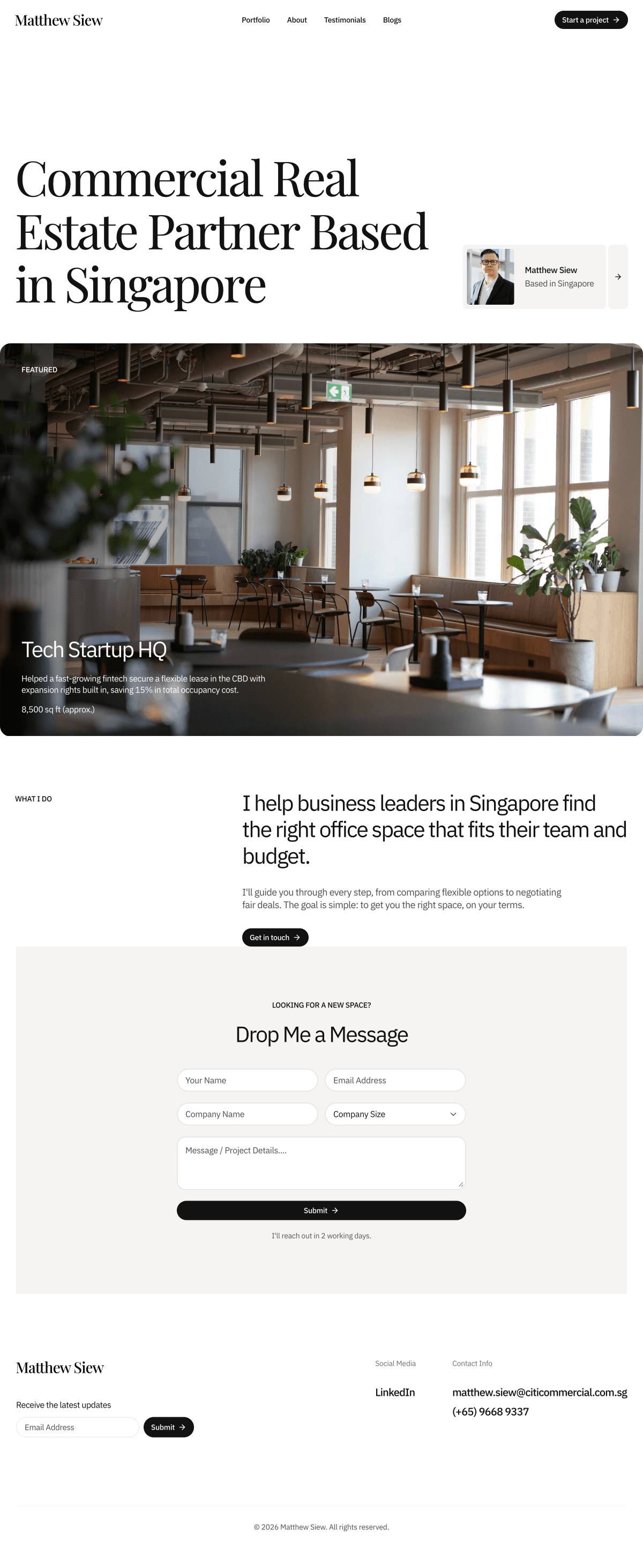 Cover thumbnail for the Matthew Siew portfolio project.